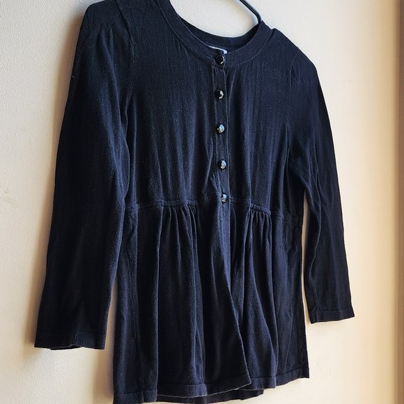 LOFT Black Half-Button Down Sweater Size Small - Picture 5 of 16
